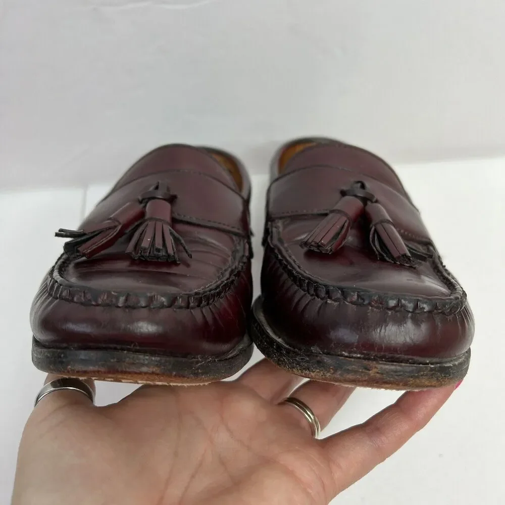 Allen Edmonds Stowe Mens Size 9.5 Loafers Leather Brown Slip On Tassels USA Made